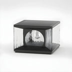 Black Metal Clear Glass Square Wired Post Cap Light