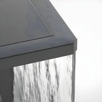 Black Metal Clear Glass Square Wired Post Cap Light