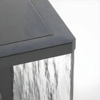 Black Metal Clear Glass Square Wired Post Cap Light