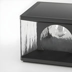 Black Metal Clear Glass Square Wired Post Cap Light