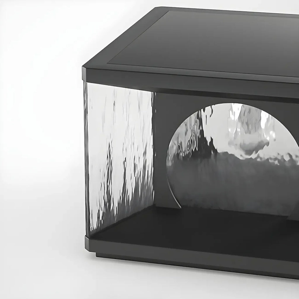 Black Metal Clear Glass Square Wired Post Cap Light