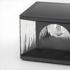 Black Metal Clear Glass Square Wired Post Cap Light