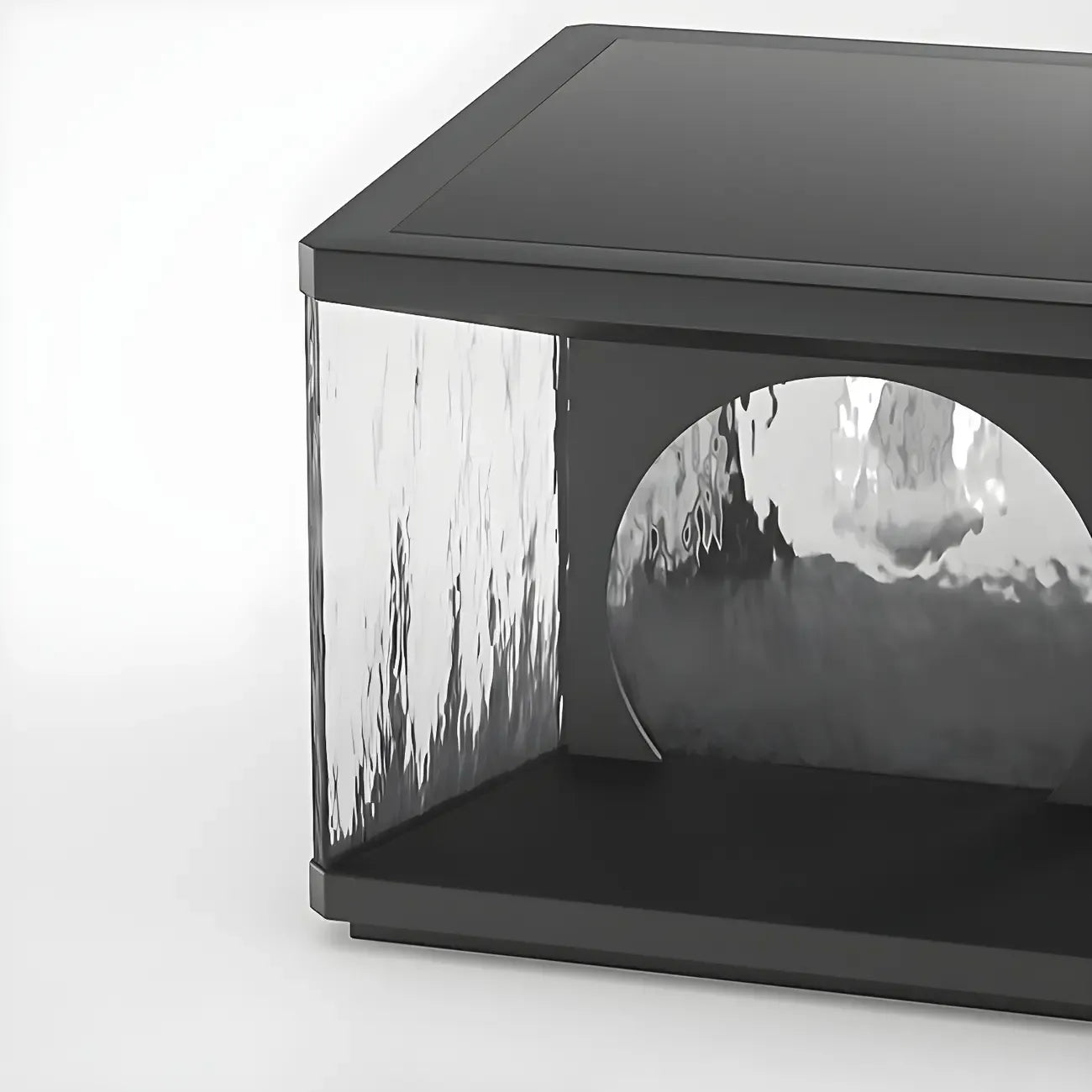 Black Metal Clear Glass Square Wired Post Cap Light