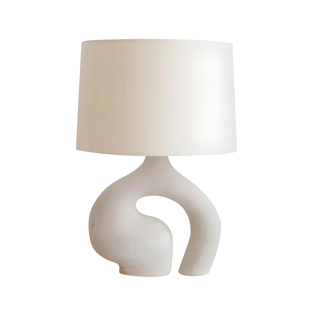 Geometric Dimmable White Resin Table Lamp for Bedroom