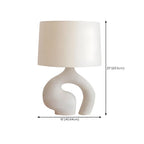 Geometric Dimmable White Resin Table Lamp for Bedroom