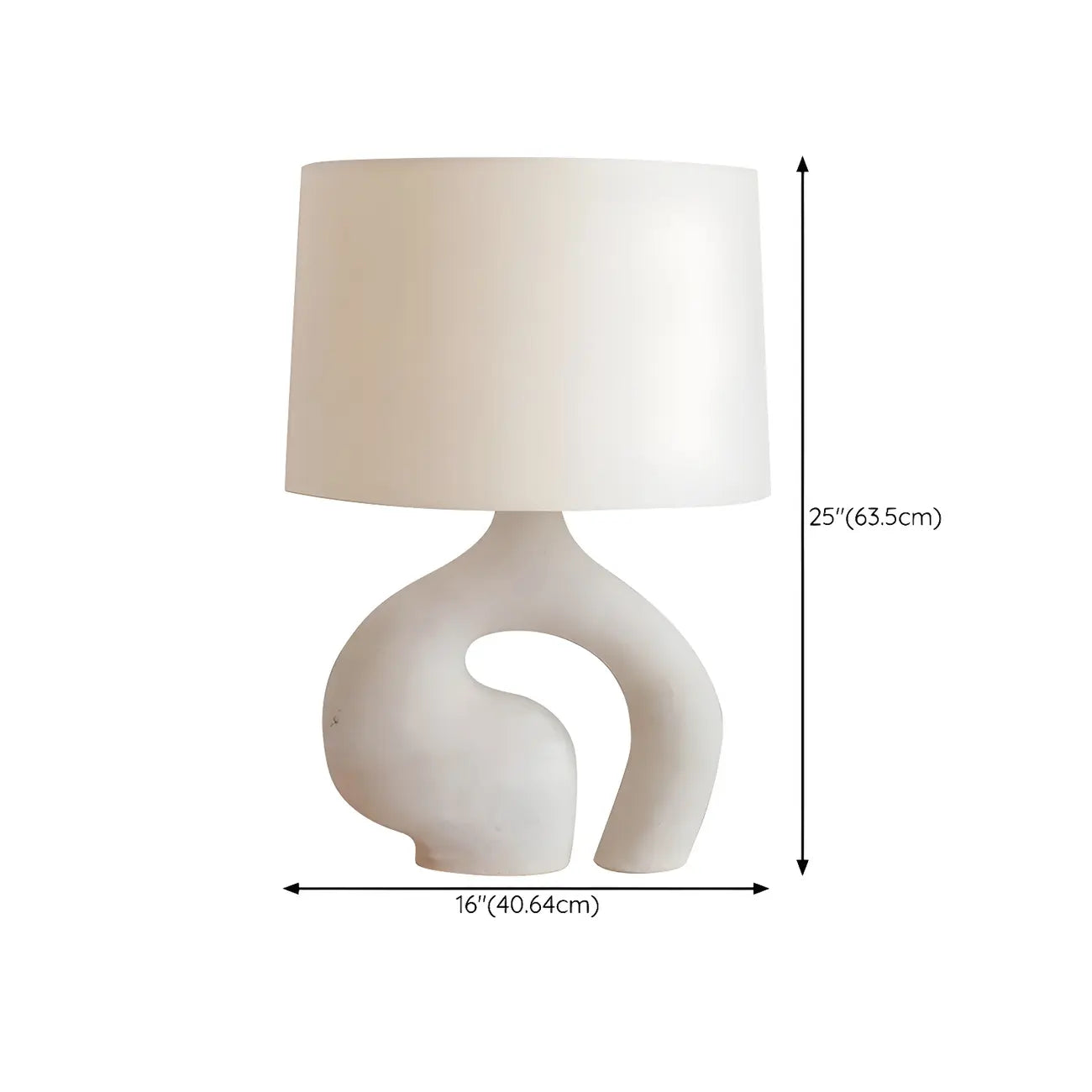 Geometric Dimmable White Resin Table Lamp for Bedroom