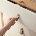 Durable Natural Finish Light Wood and Glass Drawers Dresser