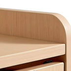 Durable Natural Finish Light Wood and Glass Drawers Dresser