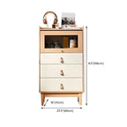 Durable Natural Finish Light Wood and Glass Drawers Dresser