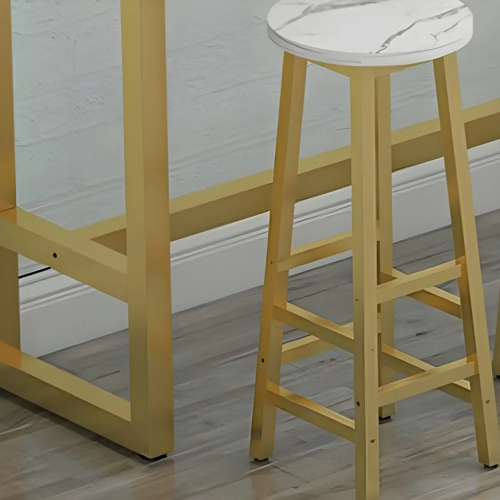 Rectangular Tall Wood Metal Base Bar Table Black