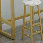 Rectangular Tall Wood Metal Base Bar Table Black