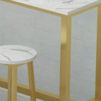 Rectangular Tall Wood Metal Base Bar Table Black