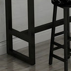 Rectangular Tall Wood Metal Base Bar Table Black