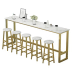 Rectangular Tall Wood Metal Base Bar Table Black