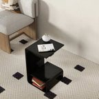 Minimalist Acrylic C-Shaped Side Table with Storage