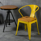 Adjustable Pine Wood Round Cocktail Bar Table for Home Bar