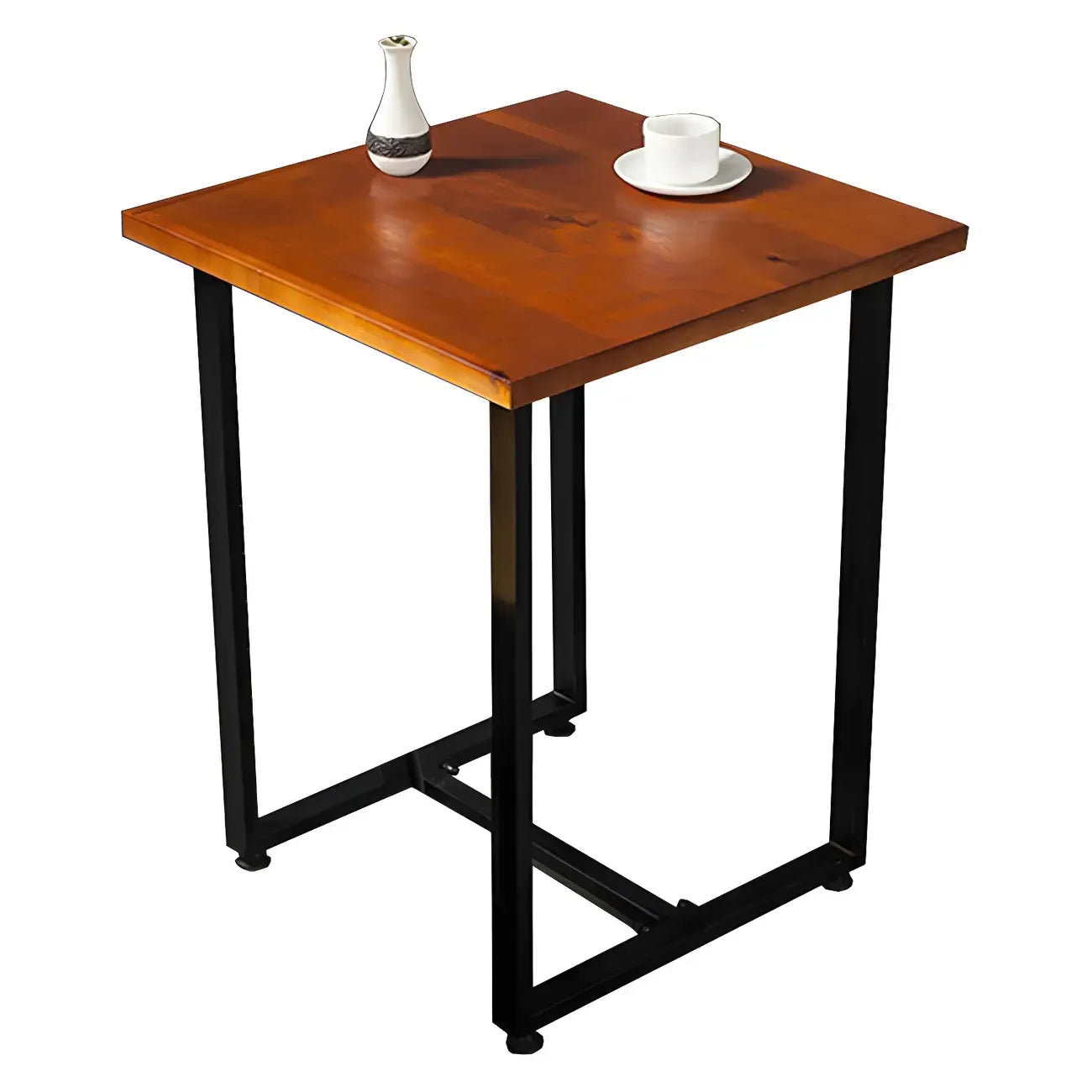 Adjustable Pine Wood Round Cocktail Bar Table for Home Bar