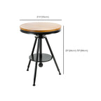 Adjustable Pine Wood Round Cocktail Bar Table for Home Bar