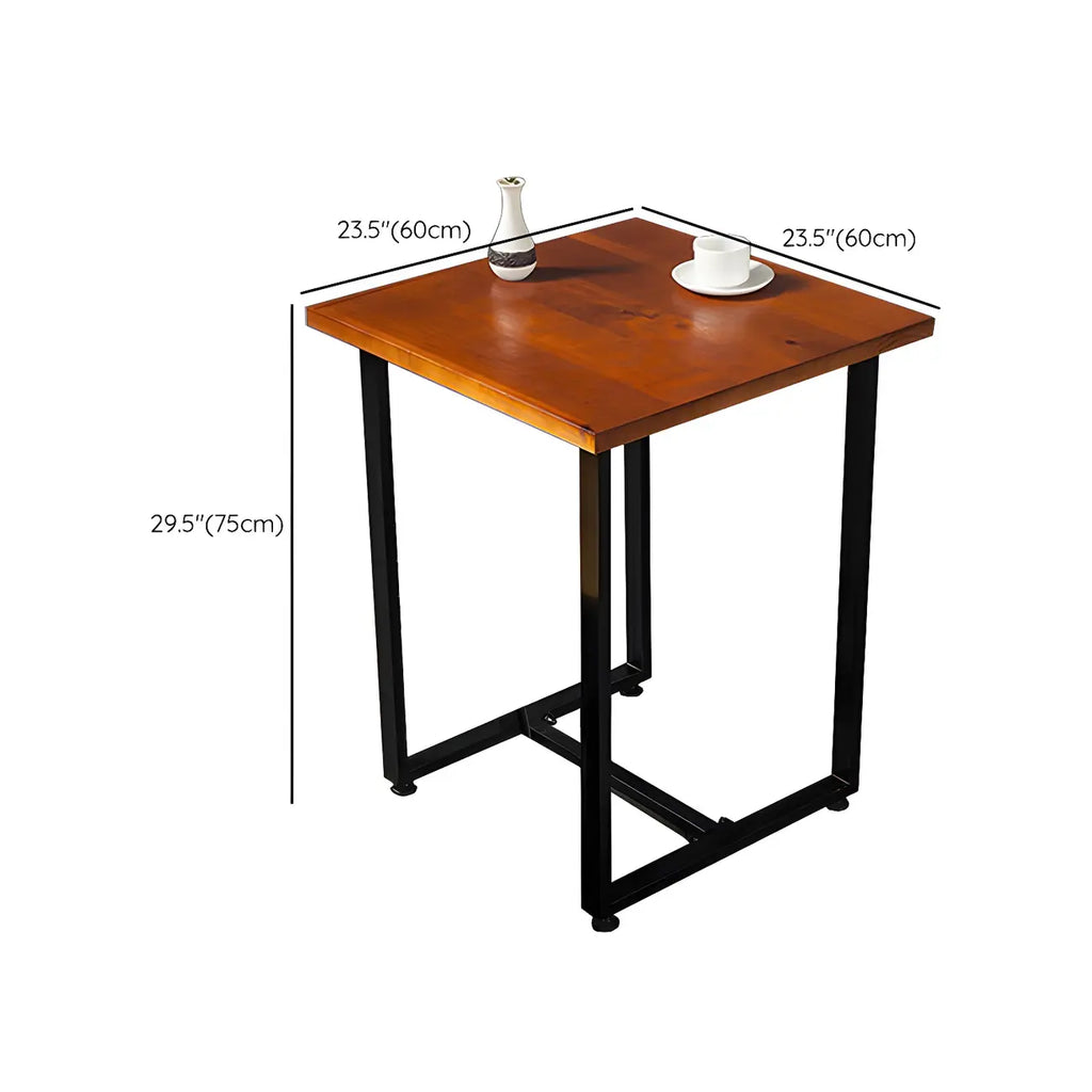 Adjustable Pine Wood Round Cocktail Bar Table for Home Bar