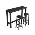 Sleek Modern Black Wooden Counter Height Bar Table for Kitchen