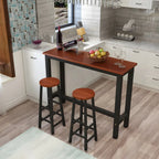 Sleek Modern Black Wooden Counter Height Bar Table for Kitchen