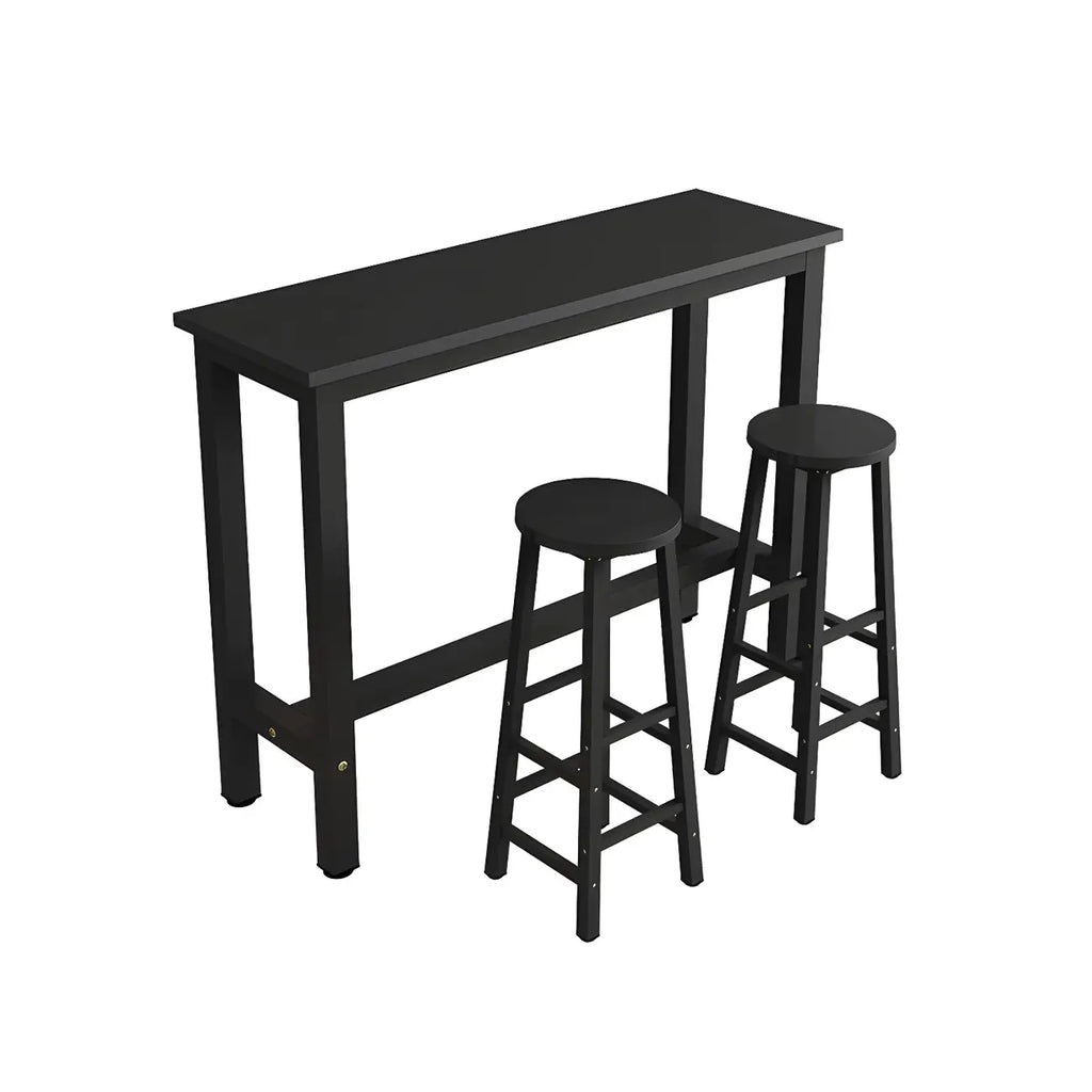 Sleek Modern Black Wooden Counter Height Bar Table for Kitchen