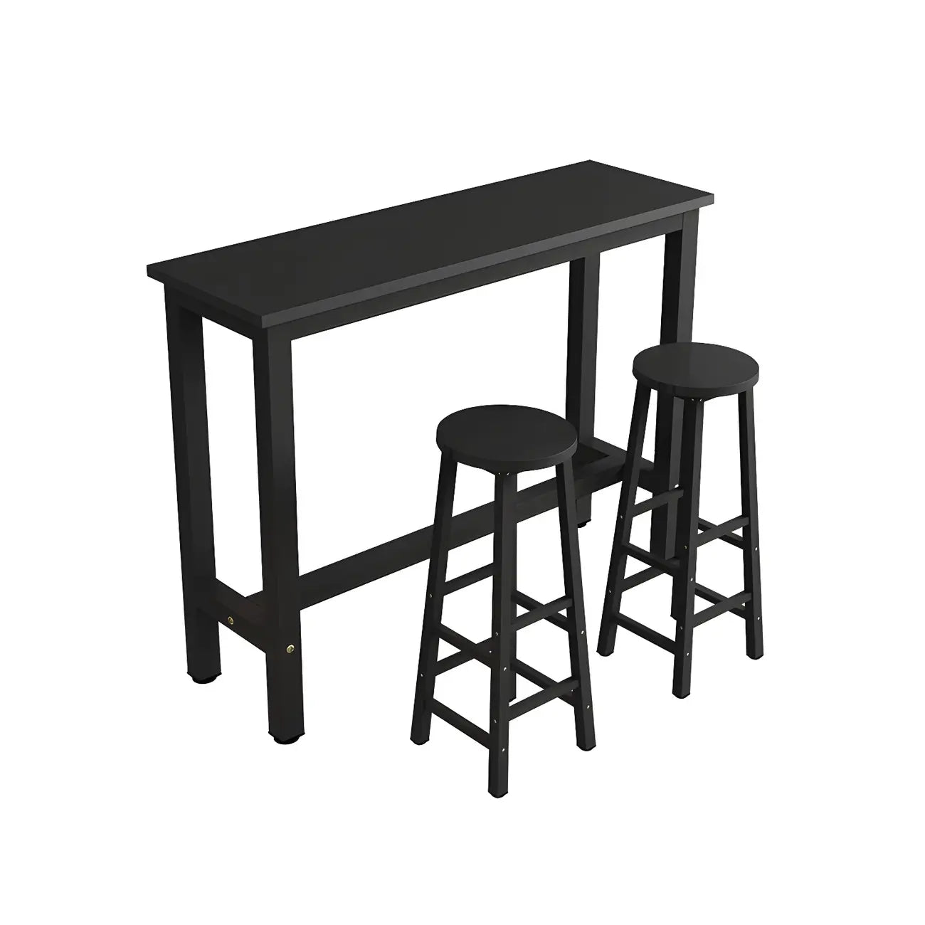 Sleek Modern Black Wooden Counter Height Bar Table for Kitchen
