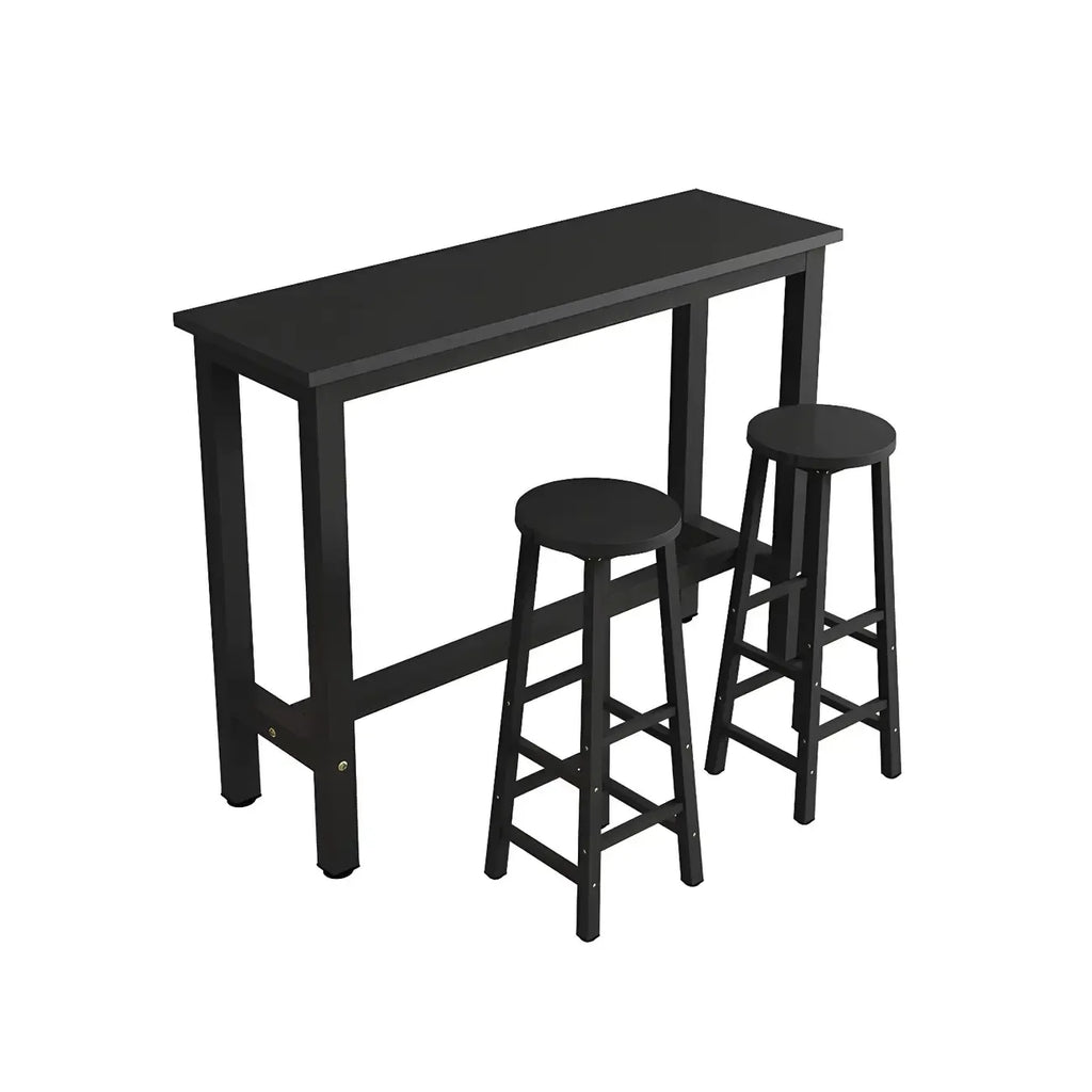 Sleek Modern Black Wooden Counter Height Bar Table for Kitchen