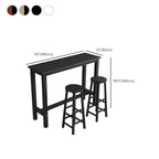 Sleek Modern Black Wooden Counter Height Bar Table for Kitchen