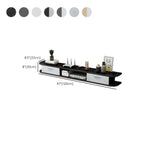 Contemporary Floating Wood Open Storage TV Stand Black