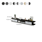 Contemporary Floating Wood Open Storage TV Stand Black