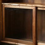 Brown Wooden Glass Sliding Door Standard Display Cabinet