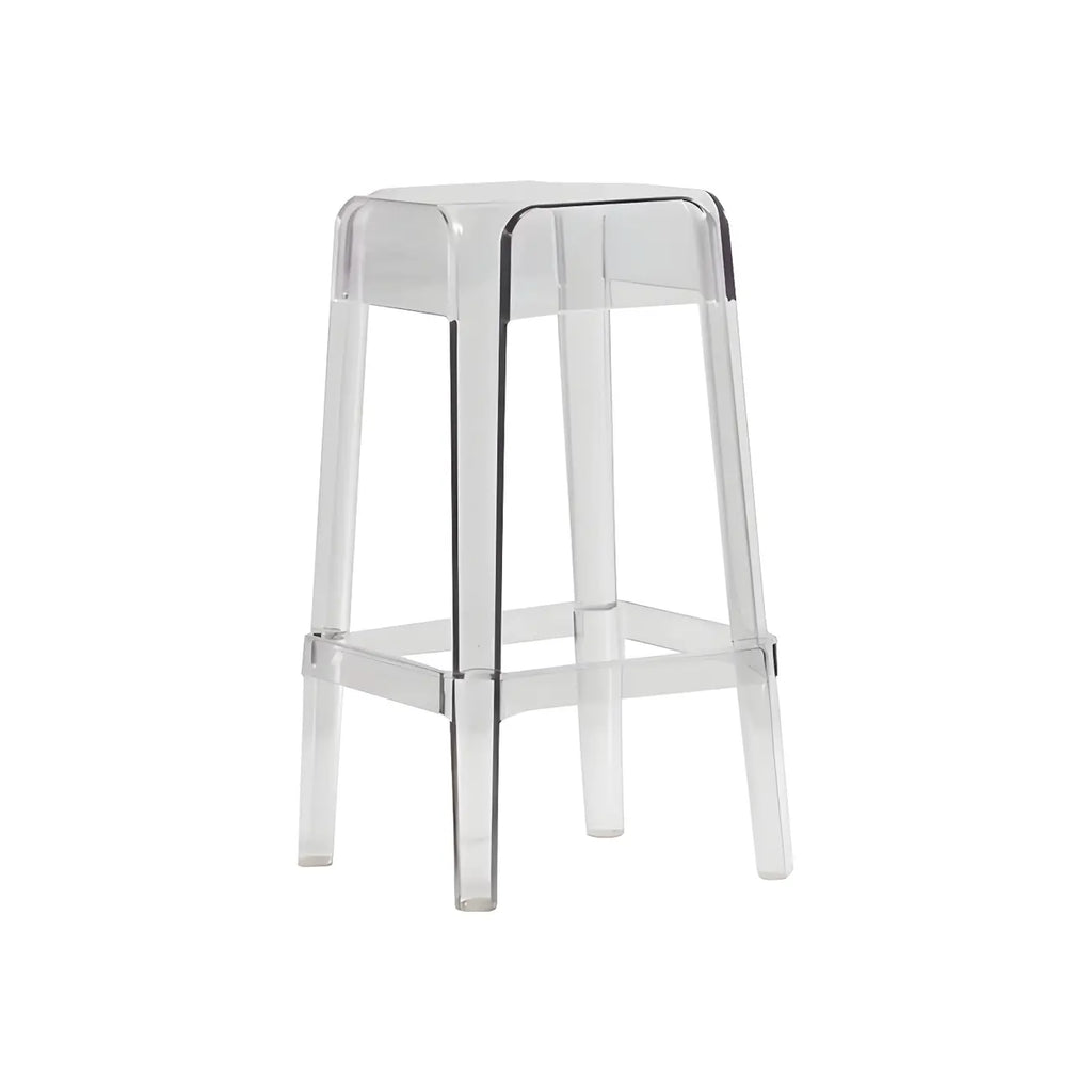 Vibrant Colors Acrylic No Backrest Stackable High bar Stool
