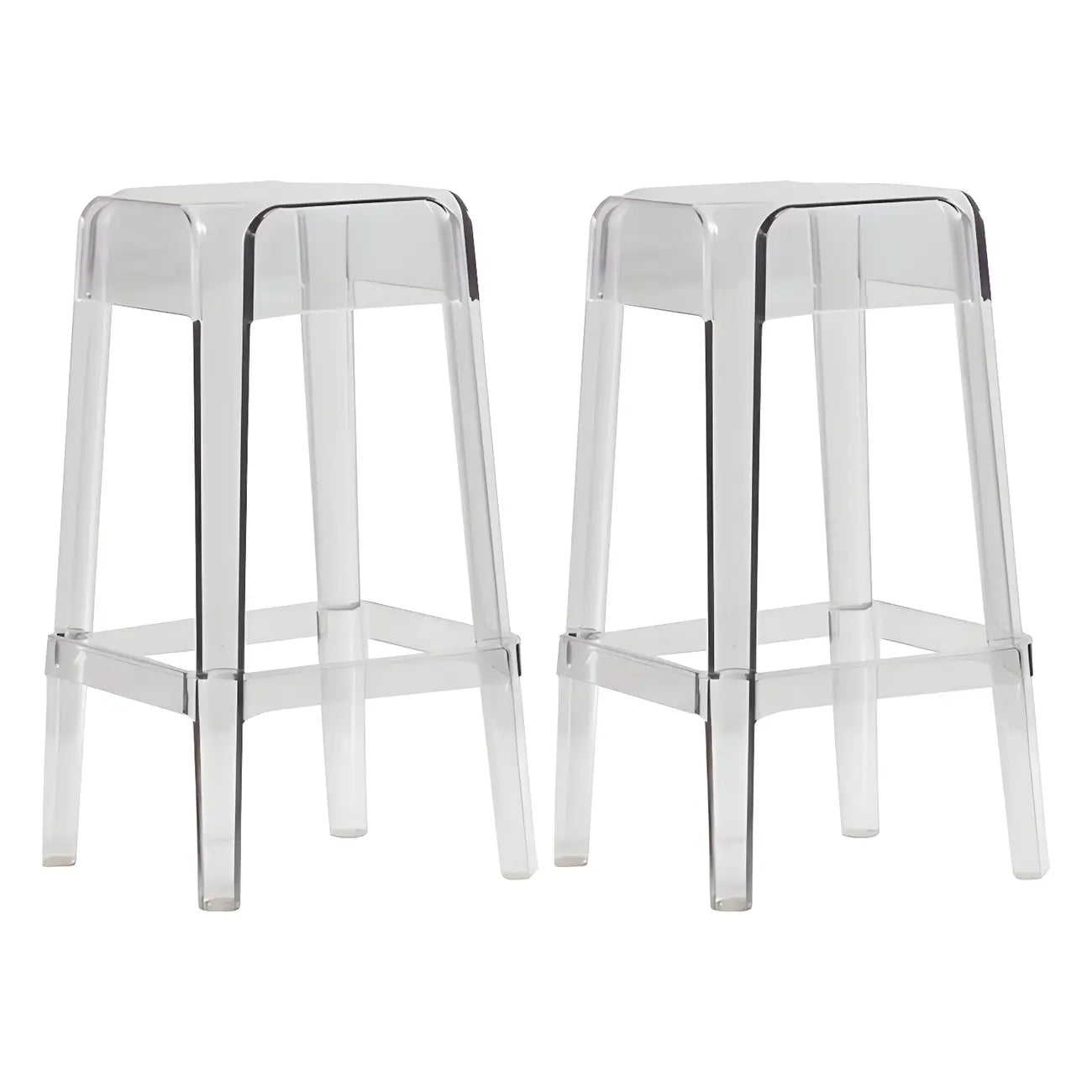 Vibrant Colors Acrylic No Backrest Stackable High bar Stool