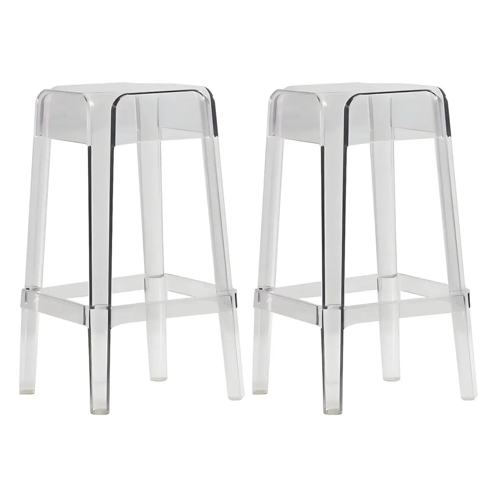 Vibrant Colors Acrylic No Backrest Stackable High bar Stool