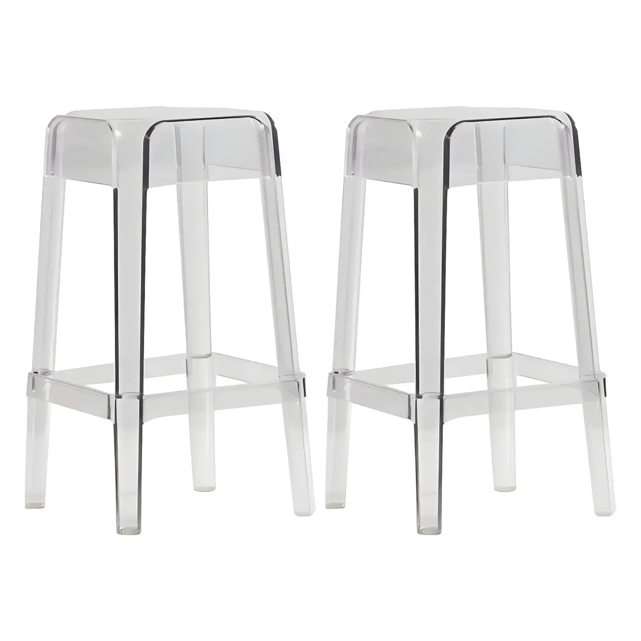 Vibrant Colors Acrylic No Backrest Stackable High bar Stool