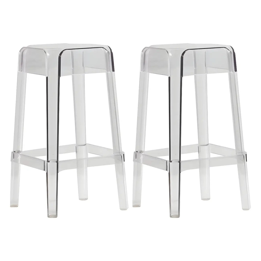 Vibrant Colors Acrylic No Backrest Stackable High bar Stool