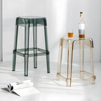 Vibrant Colors Acrylic No Backrest Stackable High bar Stool