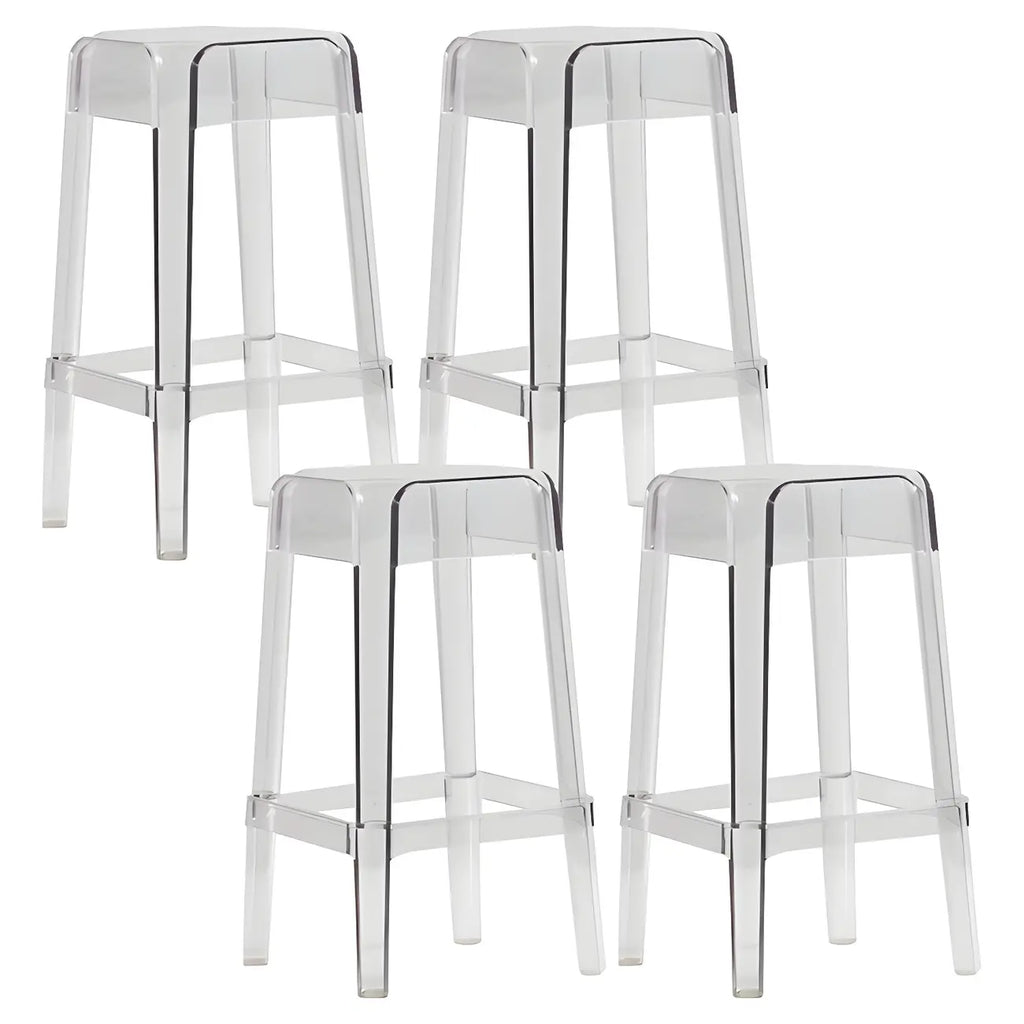Vibrant Colors Acrylic No Backrest Stackable High bar Stool