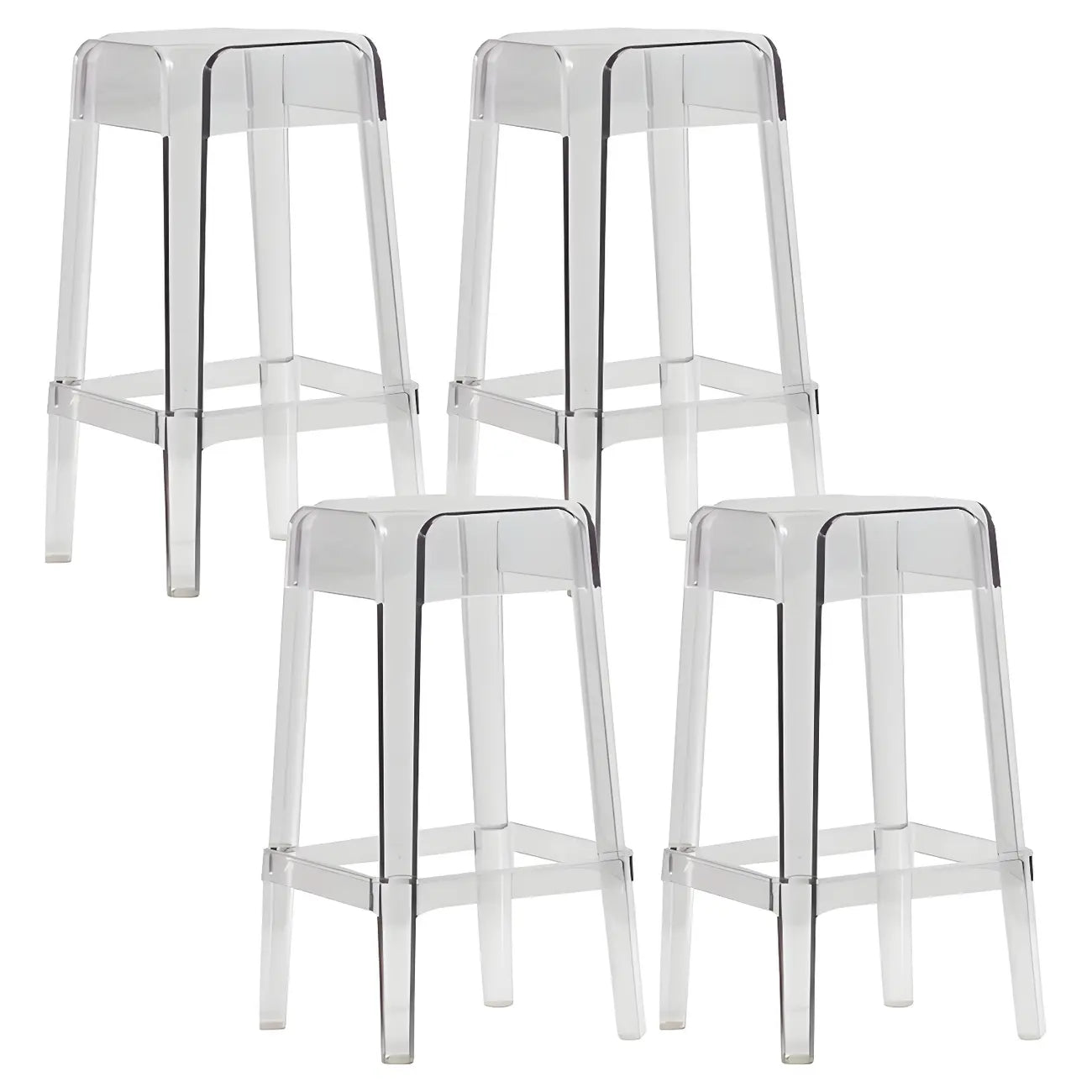 Vibrant Colors Acrylic No Backrest Stackable High bar Stool