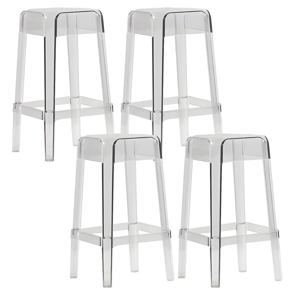 Vibrant Colors Acrylic No Backrest Stackable High bar Stool