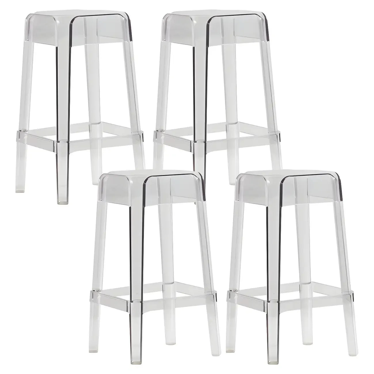 Vibrant Colors Acrylic No Backrest Stackable High bar Stool