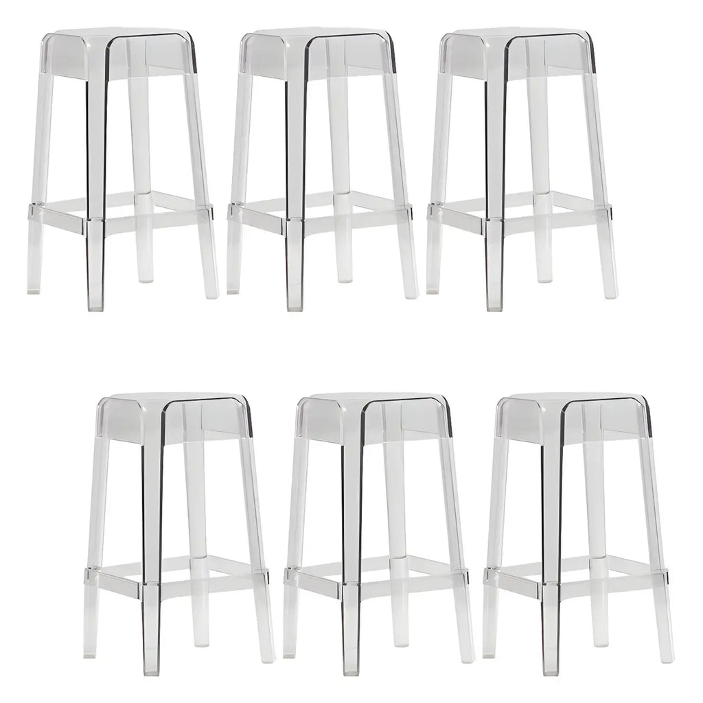 Vibrant Colors Acrylic No Backrest Stackable High bar Stool