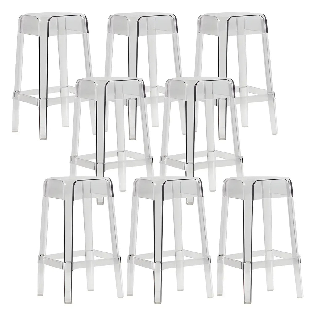 Vibrant Colors Acrylic No Backrest Stackable High bar Stool