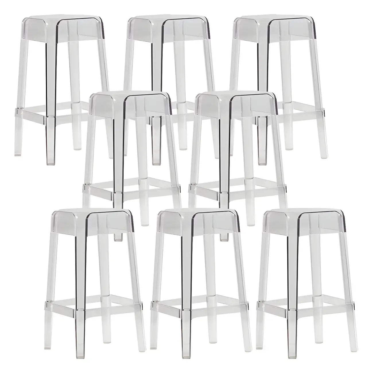Vibrant Colors Acrylic No Backrest Stackable High bar Stool