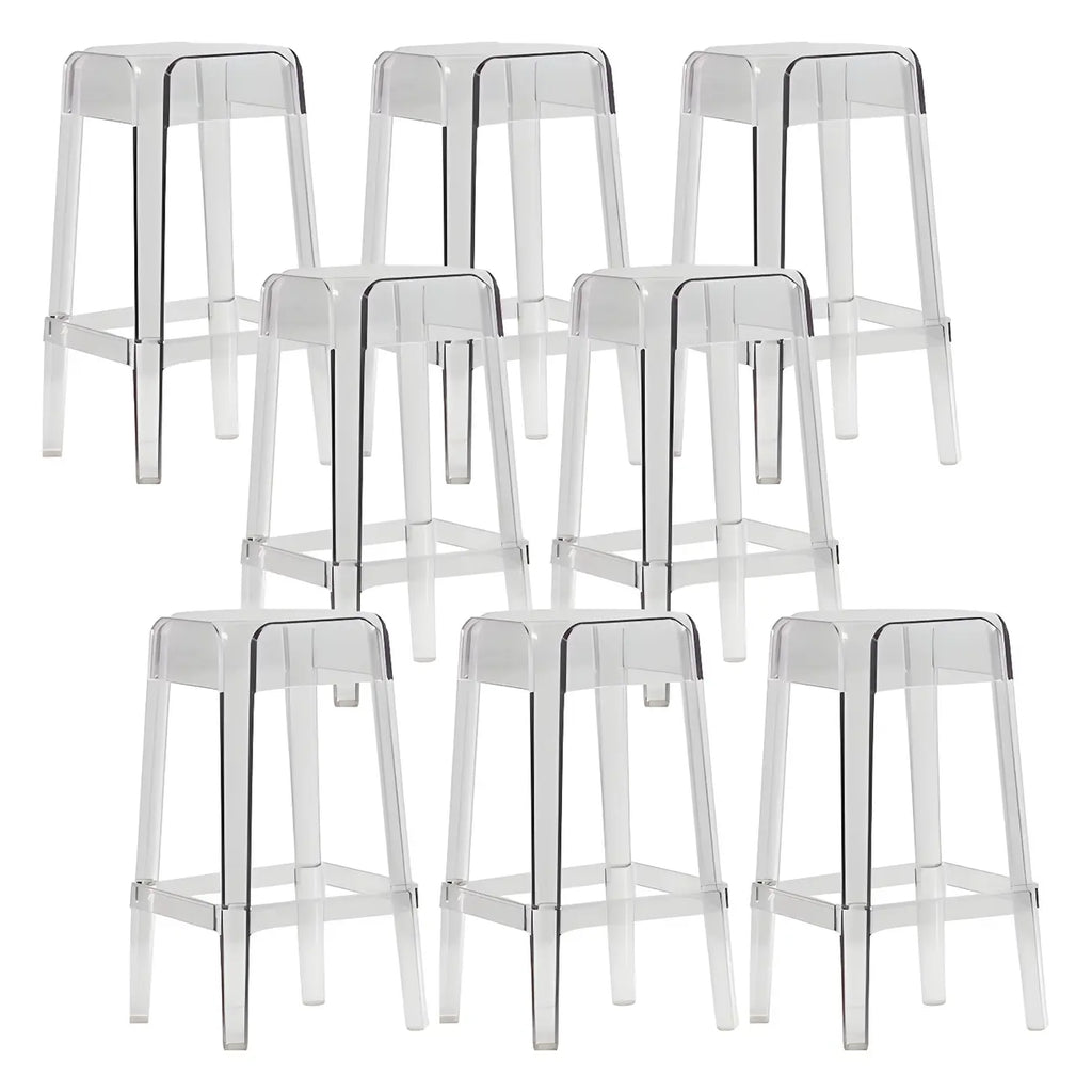 Vibrant Colors Acrylic No Backrest Stackable High bar Stool
