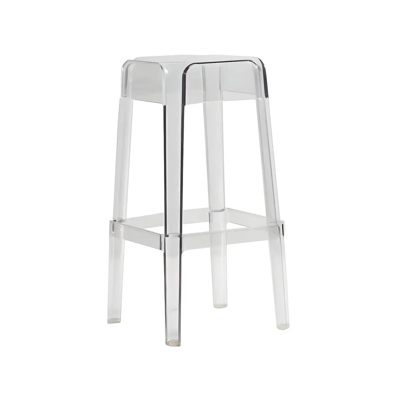 Vibrant Colors Acrylic No Backrest Stackable High bar Stool