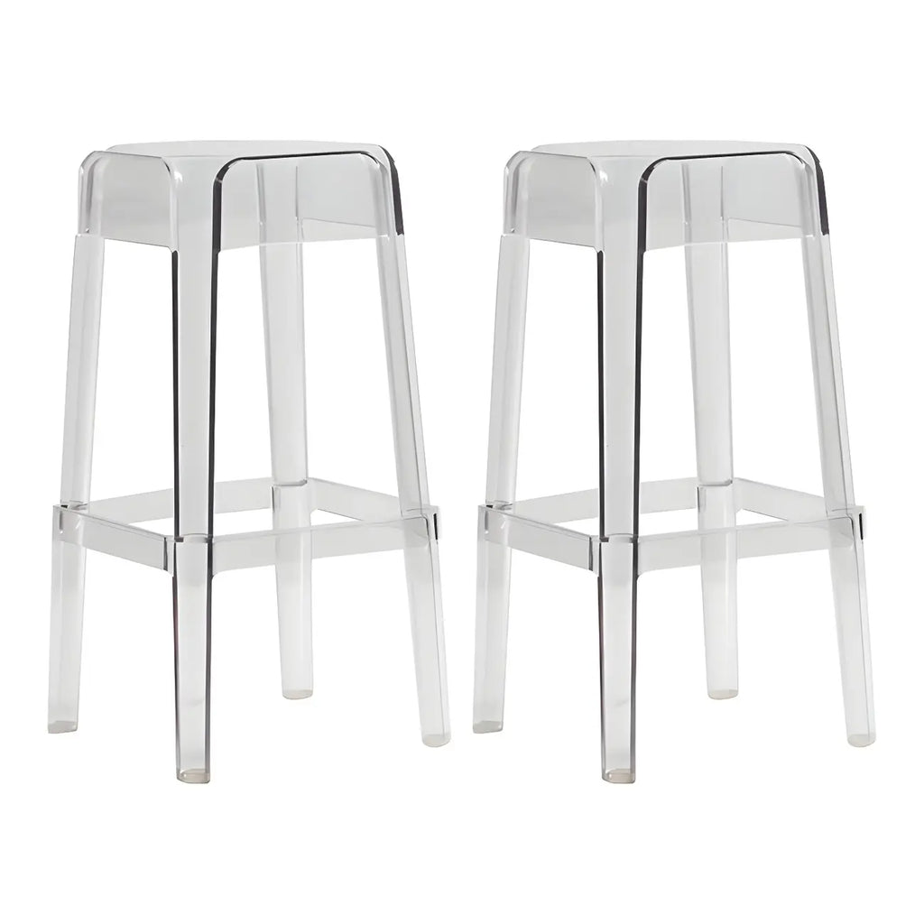 Vibrant Colors Acrylic No Backrest Stackable High bar Stool