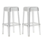 Vibrant Colors Acrylic No Backrest Stackable High bar Stool