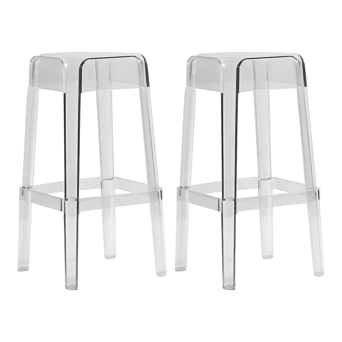 Vibrant Colors Acrylic No Backrest Stackable High bar Stool